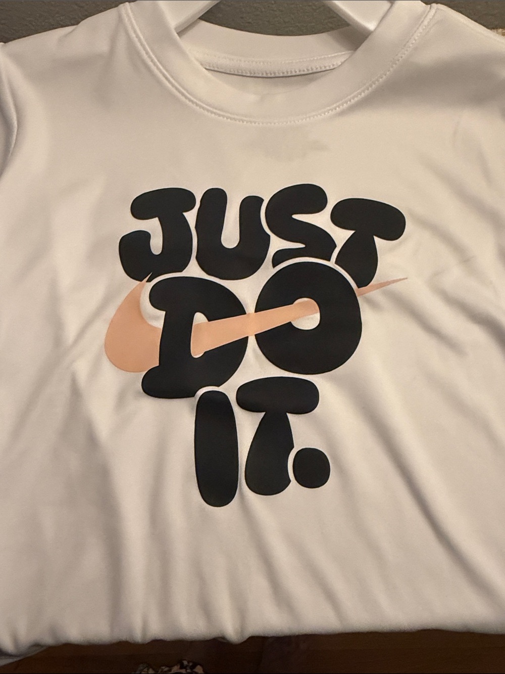 Nike White Short Sleeve 'Just Do It.' Tee with Black Floral Shorts Set - Picture 5 of 6